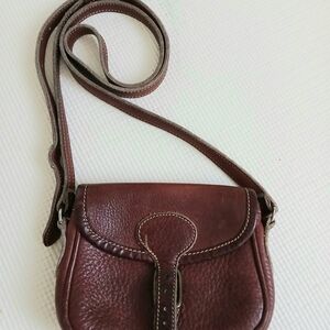 Vintage  Leather Crossbody bag, brown, well made, as is